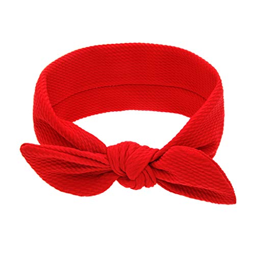 TinaDeer Baby Neugeborene Mädchen Stirnband mit Schleife Stirnbänder Nylon Stretch Haarband Taufe Headwear Kopfband Haarbänder Kopftuch für 0-3 Jahre Kinder Kleinkinder Säuglinge (Rot) von TinaDeer