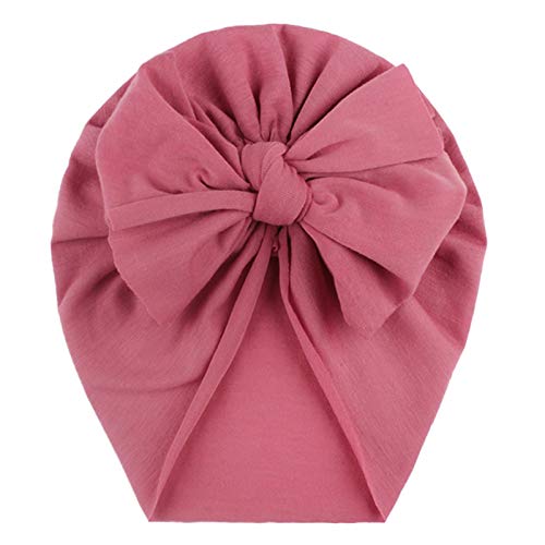 TinaDeer Baby Turban Neugeboren Mädchen Taufe Stirnband Haarband mit Schleife Sommer Stretch Headwrap Beanie Headwear Cap Mütze Hut für 0-3 Jahre Kleinkind Säuglinge (L), Einheitsgröße von TinaDeer