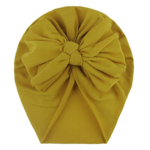 TinaDeer Baby Turban Neugeboren Mädchen Taufe Stirnband Haarband mit Schleife Sommer Stretch Headwrap Beanie Headwear Cap Mütze Hut für 0-3 Jahre Kleinkind Säuglinge Mädchen (M) von TinaDeer