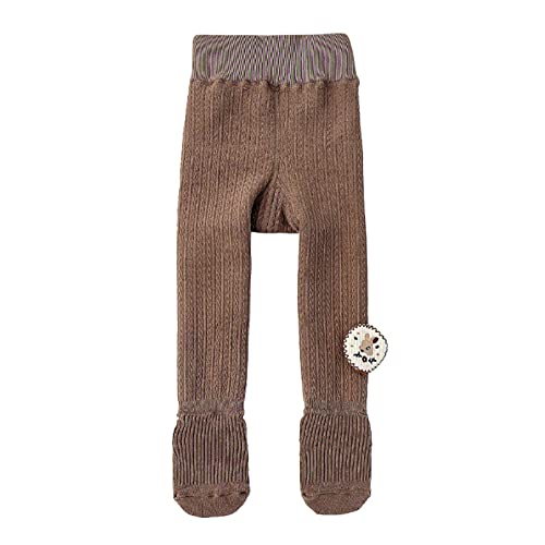 TinaDeer Baby Winter Gefütterte Thermo Leggings Kleinkind Kinder Mädchen Jungen Dick Fleece Lined Warm Strumpfhosen Verdicken Thermoleggings Baumwolle Winter Hosen (Braun, 2-4 Jahre) von TinaDeer