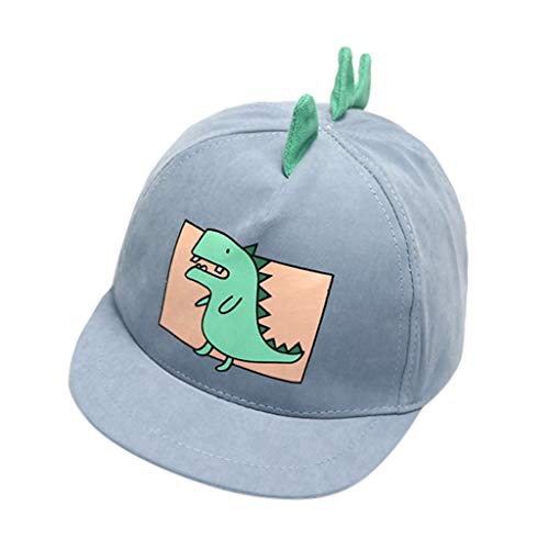 TinaDeer Baseballcap Cartoon-Dinosaurier Baseballkappe Kinder Jungen Mädchen Baseballmütze Verstellbar Sommer UV-Schutz Sonnenhut Outdoor Faltbar Leicht Babyhut (Hellblau, One Size) von TinaDeer