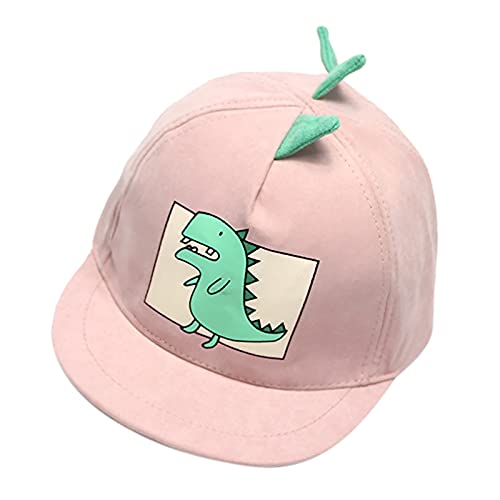 TinaDeer Baseballcap Cartoon-Dinosaurier Baseballkappe Kinder Jungen Mädchen Baseballmütze Verstellbar Sommer UV-Schutz Sonnenhut Outdoor Faltbar Leicht Babyhut (Rosa, One Size) von TinaDeer