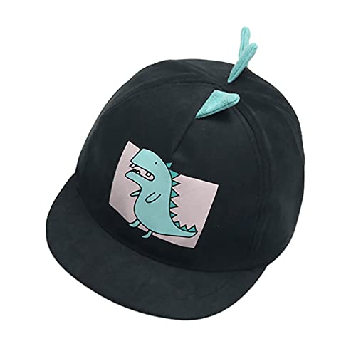 TinaDeer Baseballcap Cartoon-Dinosaurier Baseballkappe Kinder Jungen Mädchen Baseballmütze Verstellbar Sommer UV-Schutz Sonnenhut Outdoor Faltbar Leicht Babyhut (Schwarz, One Size) von TinaDeer