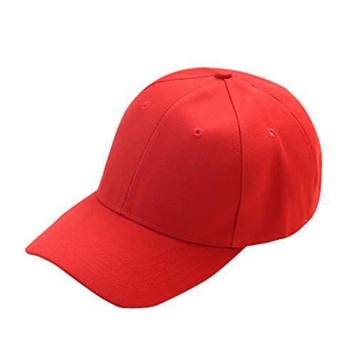 TinaDeer Baseballcap Kinder Jungen Mädchen Verstellbar Baseballmütze Sommer UV-Schutz Sonnenhut Outdoor Baseballkappe Faltbar Leicht Babyhut Baseball Cap für 6-15 Jahre (Rot, Einheitsgröße) von TinaDeer