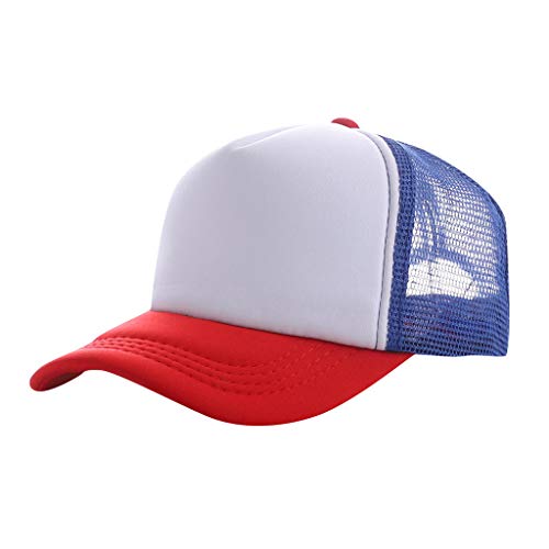 TinaDeer Baseballcap Kinder Jungen Mädchen mit Netz Verstellbar Baseballmütze Sommer UV-Schutz Sonnenhut Outdoor Baseballkappe Faltbar Leicht Babyhut (Blau A, One Size) von TinaDeer