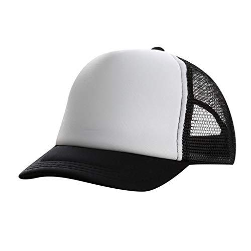 TinaDeer Baseballcap Kinder Jungen Mädchen mit Netz Verstellbar Baseballmütze Sommer UV-Schutz Sonnenhut Outdoor Baseballkappe Faltbar Leicht Babyhut (Schwarz B, One Size) von TinaDeer