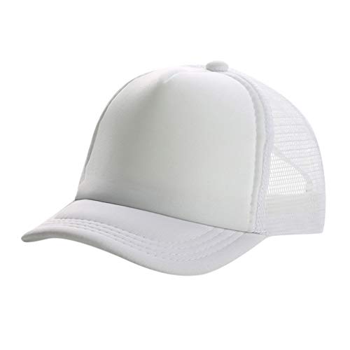 TinaDeer Baseballcap Kinder Jungen Mädchen mit Netz Verstellbar Baseballmütze Sommer UV-Schutz Sonnenhut Outdoor Baseballkappe Faltbar Leicht Babyhut (Weiß B, One Size) von TinaDeer