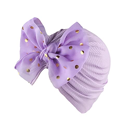 TinaDeer Cap Accessories Kopfbedeckungshut für Baby-Headband Blumenpflege-Bowknot Hut Baby Junge Blau (Purple, One Size) von TinaDeer