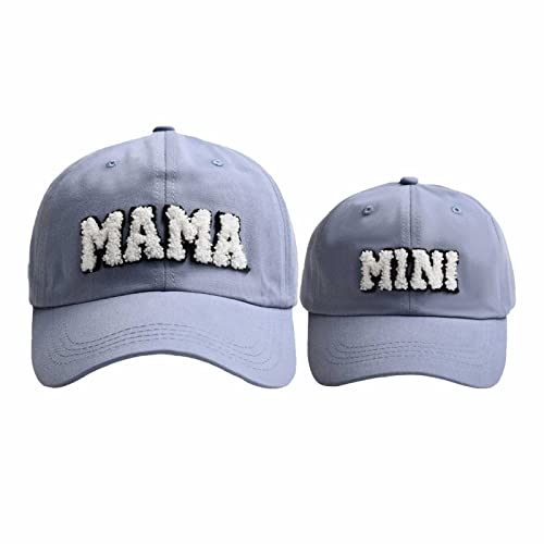 TinaDeer Eltern-Kind-Baumwoll-Baseballmütze Mama Mini-Baseballmütze mit Buchstaben, Weiche Unisex-Mütze, Familien-Outfit von TinaDeer