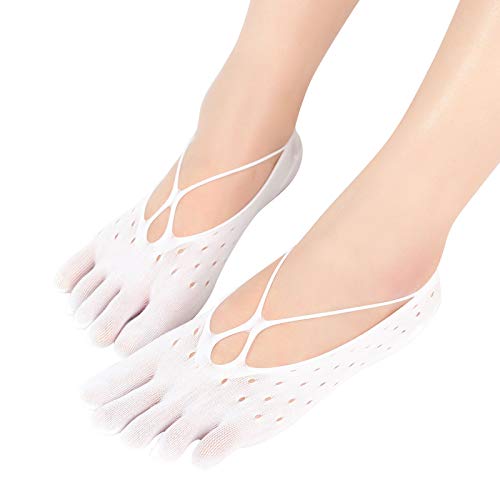 TinaDeer Frauen Zehensocken Damen Zehen Socken fünf Finger Socken weich und atmungsaktiv Low-Cut Ankle Socks Rutschfeste Seidenstrümpfe für Frauen Mädchen (B, Einheitsgröße) von TinaDeer