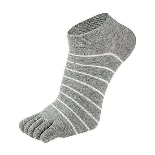 TinaDeer Fünf Finger Zehensocken Damen 35.5-40 Baumwolle Sneaker Socken Kurz Atmungsaktiv Sportsocken Laufsocken für Frauen für Fitness, Laufen, Joggen, Alltag und Freizeit (Grau, Einheitsgröße) von TinaDeer