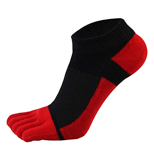 TinaDeer Herren Fünf Finger Zehensocken 38-43 Baumwolle Sneaker Socken Kurz Atmungsaktiv Sportsocken Laufsocken für Männer für Fitness, Laufen, Joggen, Alltag und Freizeit (Schwarz, Einheitsgröße) von TinaDeer