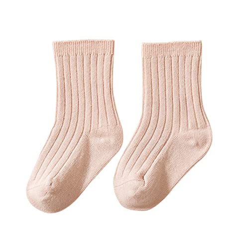 TinaDeer Kinder Jungen Mädchen Herbst Winter Socken Baby Kleinkind Einfarbig Socken Baumwolle Warme Socken Bequem Kindersocken für Unisex (A, L) von TinaDeer