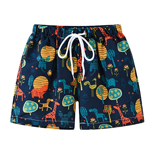 TinaDeer Kleinkind Kinder Jungen Badehose mit Verstellbarem Tunnelzug Hawaiianischer Bedruckte Strandshorts Sommer Badeshorts Schwimmhose für Strand Pool für 2-8 Jahre Jungen (Schwarz, 2-3 Jahre) von TinaDeer