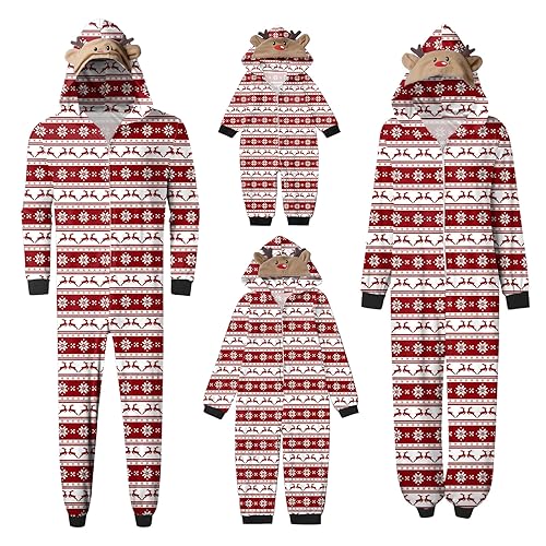 TinaDeer Mama-Overall für Weihnachten, Familien-Pyjama, großköpfiger -Druck, kariert, langärmlig, weicher, lässiger Urlaubs-Nachtwäsche Pyjama Herren Lang Flanell (A04, M) von TinaDeer