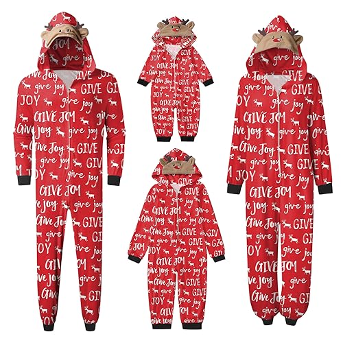 TinaDeer Papa-Overall für Weihnachten, Familien-Pyjama, großköpfiger -Druck, kariert, langärmlig, weicher, lässiger Urlaubs-Nachtwäsche Damen Pyjama Lang Baumwolle Warm (L) von TinaDeer