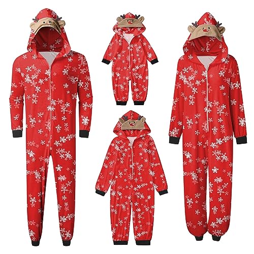 TinaDeer Papa-Overall für Weihnachten, Familien-Pyjama, großköpfiger -Druck, kariert, langärmlig, weicher, lässiger Urlaubs-Nachtwäsche Weihnachtsgewand Damen (XL) von TinaDeer