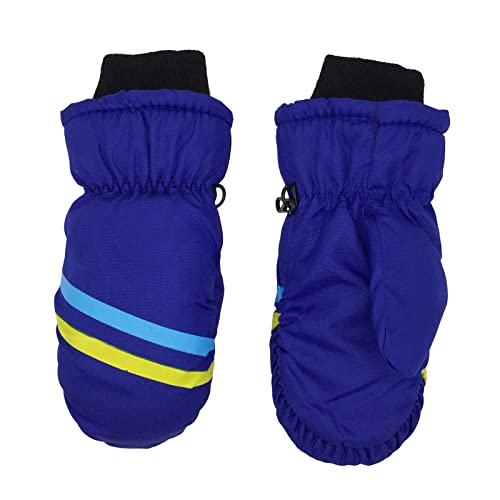 TinaDeer Skihandschuhe für 3-12 Jahre Kinder Mädchen Jungen Wasserdichte Winddichte Fäustlinge Warme Kinderhandschuhe Winterhandschuhe Handschuhe für Outdoor Sport Skifahren (Blau, 8-12 Jahre) von TinaDeer