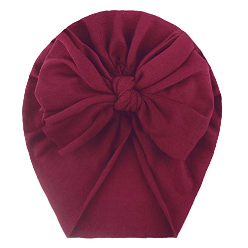 TinaDeer Turban Hüte Baby Mädchen Jungen Schleifen Kopfband Turban Haarbänder Neugeborenes Kleinkind Taufe Headwrap Stirnband Weiche Nette Beanie Mütze Hut (E, Freie Größe) von TinaDeer