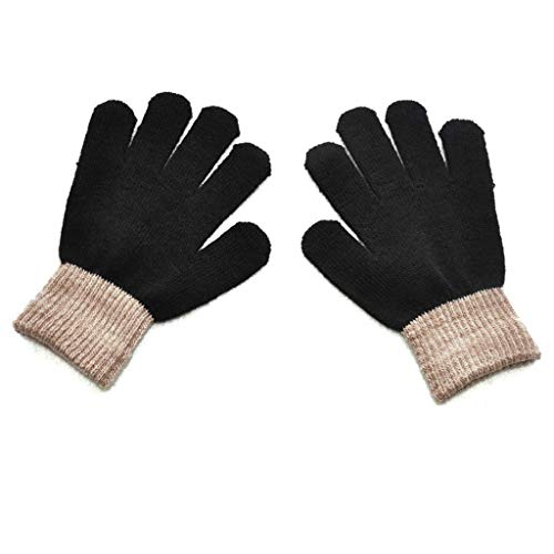 TinaDeer Unisex Baby Kinder Handschuhe Dicke Winter Strickhandschuhe dehnbar volle Finger Handschuhe Fäustling für 1-8 Jahre Jungen und Mädchen (Braun B, 15X6cm) von TinaDeer