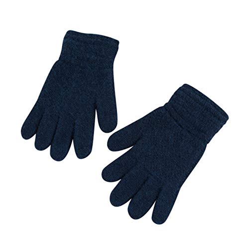 TinaDeer Unisex Baby Kinder Handschuhe Dicke Winter Strickhandschuhe dehnbar volle Finger Handschuhe Fäustling für 1-8 Jahre Jungen und Mädchen (Marine, 15X6.5cm) von TinaDeer