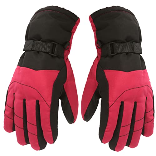 Winter Skihandschuhe für 7-16 Jahre Jungen Mädchen Wasserdichte Winddichte Winterhandschuhe Kinder Fingerhandschuhe Warme Schneehandschuhe Ski Handschuhe für Skifahren im (Hot Pink, 11-16 Jahre) von TinaDeer