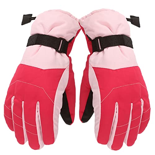 Winter Skihandschuhe für 7-16 Jahre Jungen Mädchen Wasserdichte Winddichte Winterhandschuhe Kinder Fingerhandschuhe Warme Schneehandschuhe Ski Handschuhe für Skifahren im Outdoor (Rosa, 11-16 Jahre) von TinaDeer