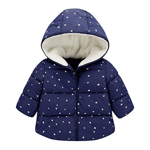 Winterjacke für Jungen und Mädchen 6 Monate - 5 Jahre Kleinkind Kinder Baby Daunenmantel Steppjacken Daunenjacke Wintermantel mit Kaputze Outerwear Outdoorjacke (Marine, 110) von TinaDeer