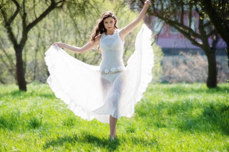 Hochzeit Hand Strickkleid Traum - Auf Bestellung Gefertigt von TinaFashionDesign