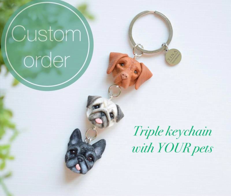 Individueller 3Er Schlüsselanhänger Mit Deinen Haustieren von TinaHandmade17
