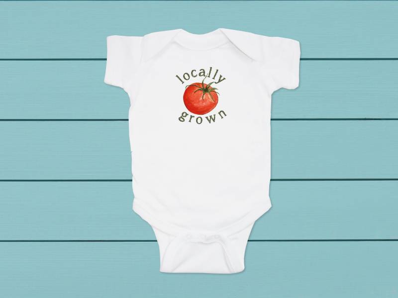 Baby Snap Up Ein Stück, Lokal Gewachsene Tomaten, Säuglingsgrößen, Alle Baumwolle, Stück Druckknopf Baby Snap Up Ein Stück, Lokal Gewachsene Tomaten, Säuglingsgrößen, Alle Baumwolle, Stück Druckknopf von TinaLabadiniDesigns