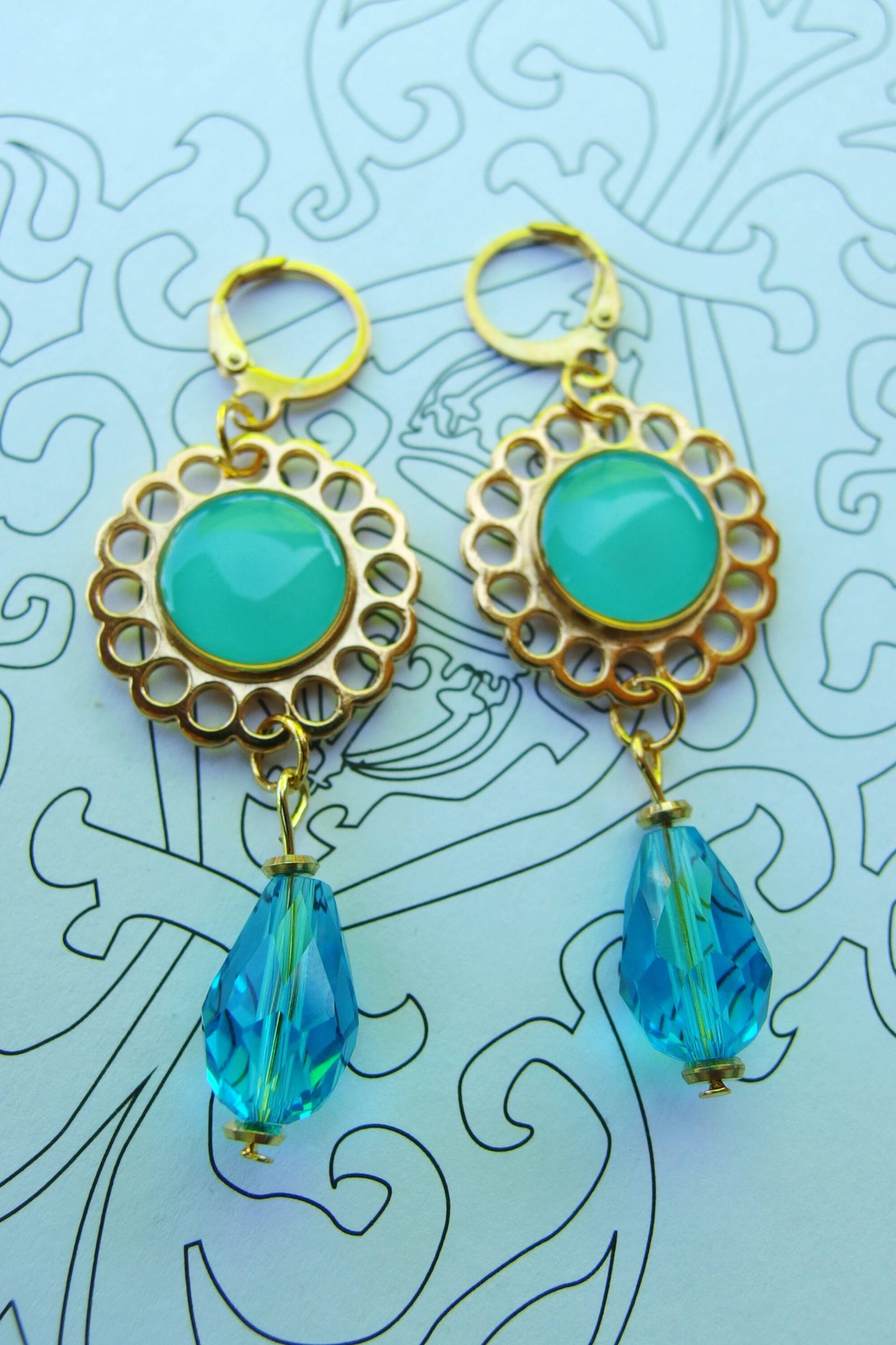 Ohrringe - in Emaile Und Gold von TinaTwinklestars1