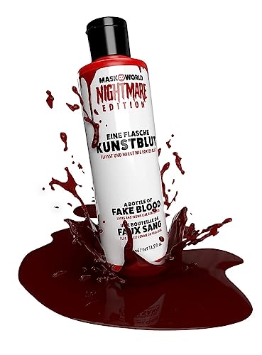 Flasche von Vampir-Kunstblut für Halloween, Theater-Make-Up für Kostüm, 400 ml von Maskworld