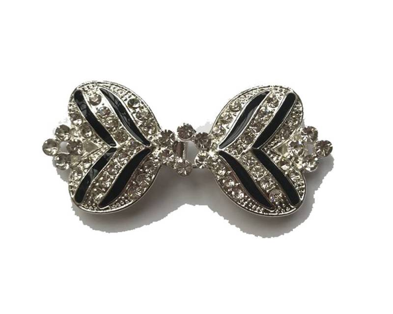 Cardigan Clip Brosche Tulpe in Schwarz & Silber von TinasPrettyPinkToes