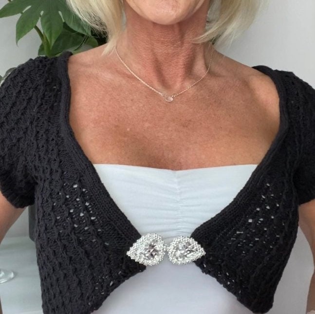 Classiclip Cardigan Clip Sweetheart in Silber Oder Schwarz von TinasPrettyPinkToes