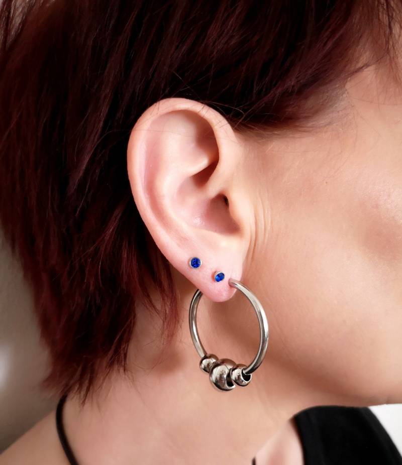 1 Paar Ohrringe, Creolen, Ohrgewichte, Einhänger Für Plugs, Edelstahl von TinasSchmucktruheCOM