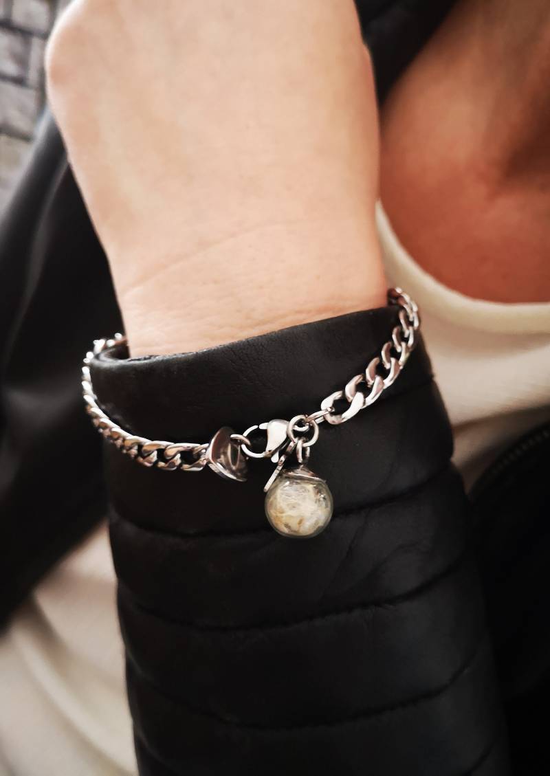 Armband, Bettelarmband, Edelstahl, Pusteblume von TinasSchmucktruheCOM