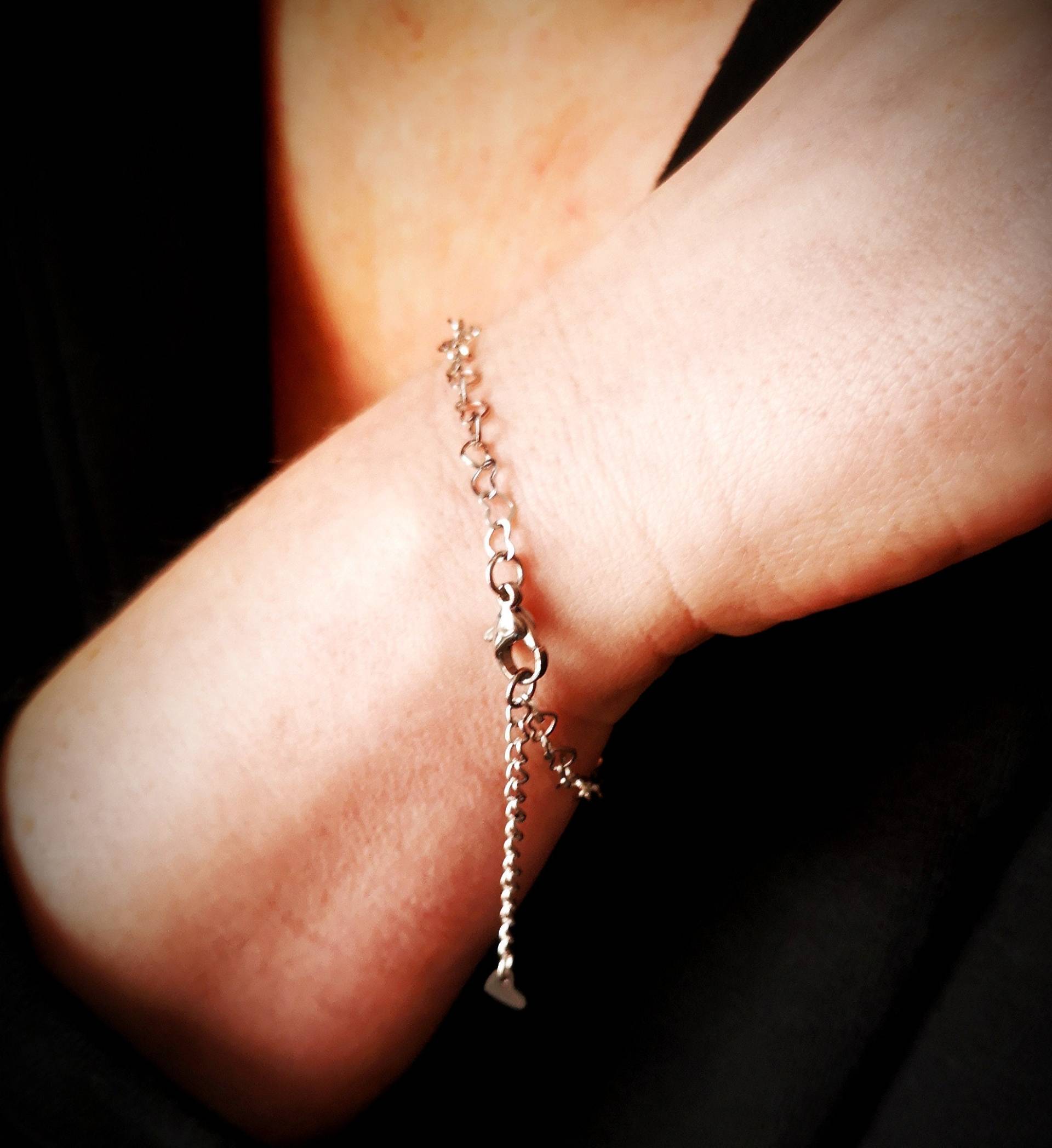 Armband, Edelstahl, Herzen, Armkette von TinasSchmucktruheCOM