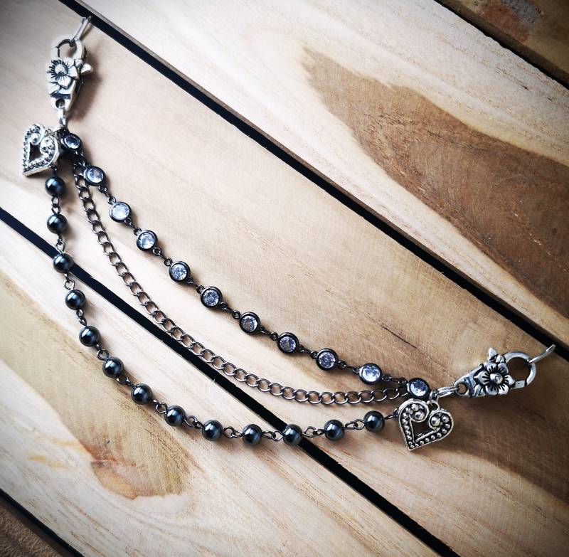 Charivari Fürs Dirndl, Dirnd - Schmuck, Funkelndes Glas Und Hämatit von TinasSchmucktruheCOM