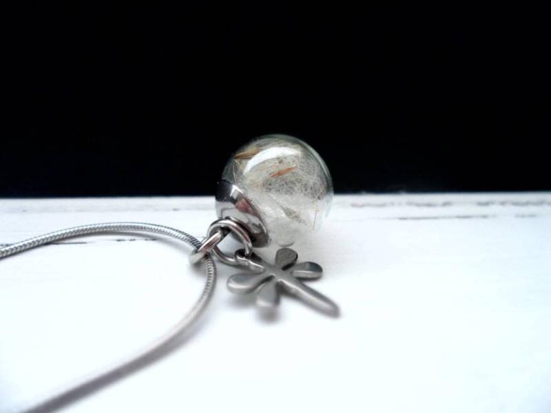 Kette, Collier, Pusteblume, Edelstahl, Wunsch von TinasSchmucktruheCOM