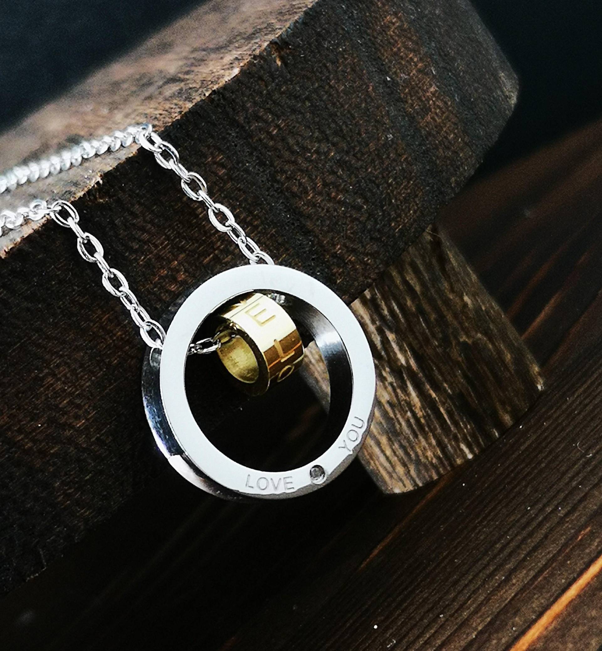 Kette, Edelstahl, Ringe Beweglich, Liebe Dich Kette, Edelstahl, Ringe Beweglich, Liebe Dich von TinasSchmucktruheCOM