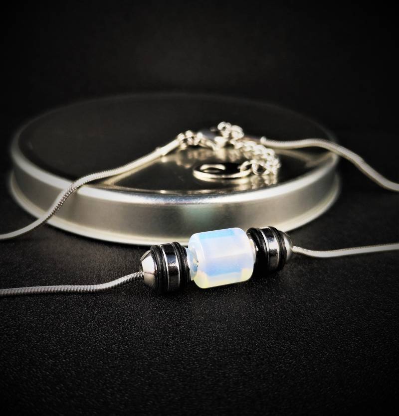 Kette , Halskette, Collier Mit Opalith-Perle von TinasSchmucktruheCOM