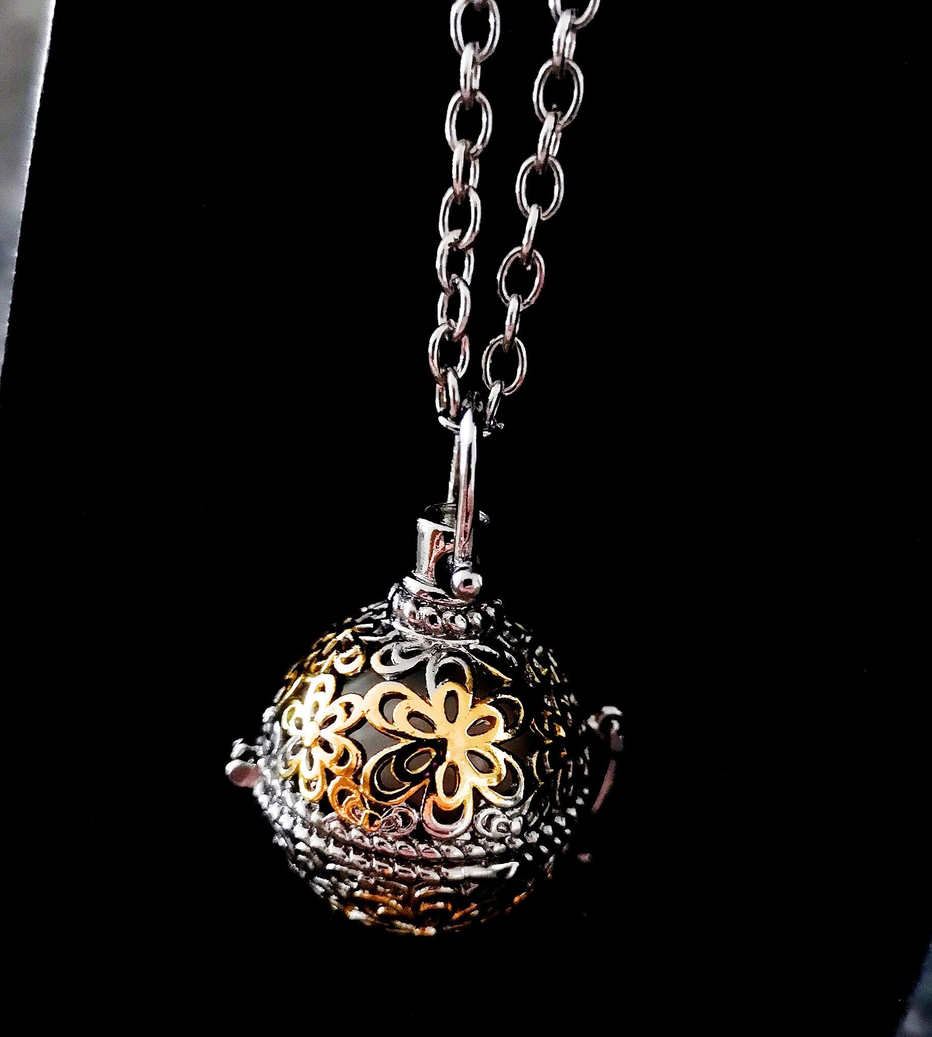 Kette Mit Klangkugel, Halskette, Harmonie, Rufer, Bicolor von TinasSchmucktruheCOM