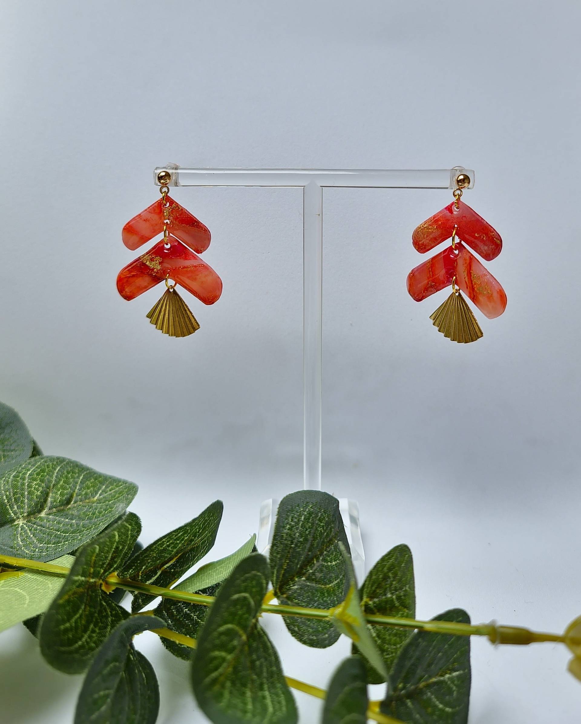 Ruby | Polymer Clay Ohrringe Hängeohrringe Ton Statement Geschenk Freundin Ohrschmuck Bohostyle Gift Rot Ruby | Polymer Clay Ohrringe Hängeohrringe Ton Statement Geschenk Freundin Ohrschmuck Bohostyle Gift Rot von TinasTrading