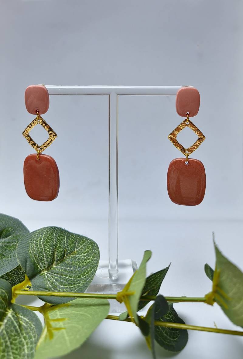 Sienna | Bohostyle Hängeohhringe Gold Rosa Jewellery Muttertag Frühling Sommer Freundin Geschenk Boho Hochzeit Verlobung von TinasTrading