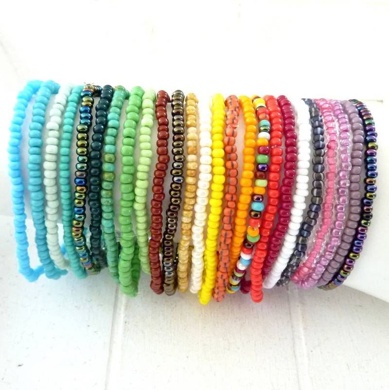 Armband Rocailles Wunschfarbe - Glasperlen 8/0 Armbandset Einzeln 3Erset Stapelarmband Elastisch Armband Rocailles Wunschfarbe - Glasperlen 8/0 Armbandset Einzeln 3Erset Stapelarmband Elastisch von TinasWunderArt