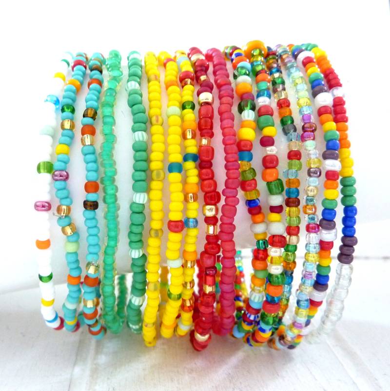 Armband Rocailles Wunschfarbe - Glasperlen Stapelarmband Elastisch Armband Rocailles Wunschfarbe - Glasperlen Stapelarmband Elastisch von TinasWunderArt