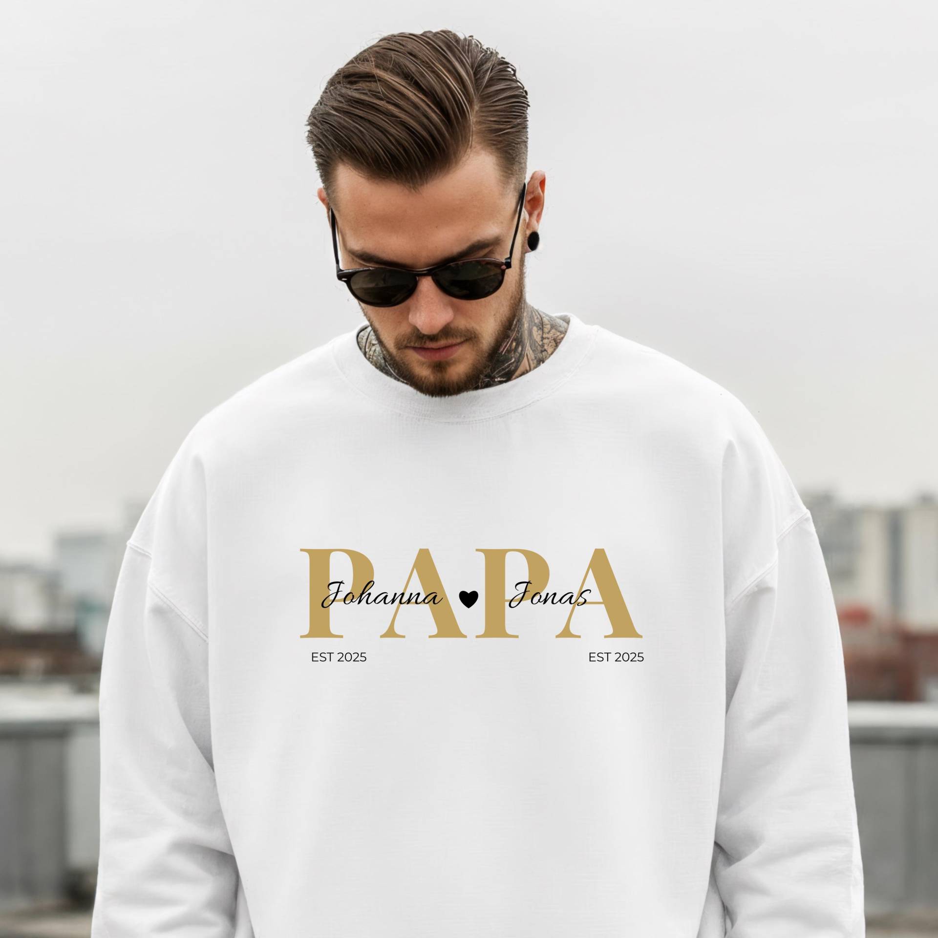 Papa Sweatshirt Hoodie Personalisiert, Geschenk Für Mit Kindernamen, Vatertagsgeschenk, Pullover Est Jahr von TinaslovelyDesign