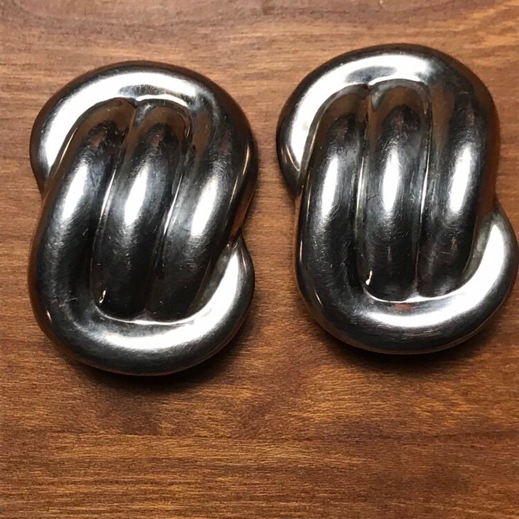 925 Silber Knot Vintage Ohrclips Thailand von TinatreasuresShop