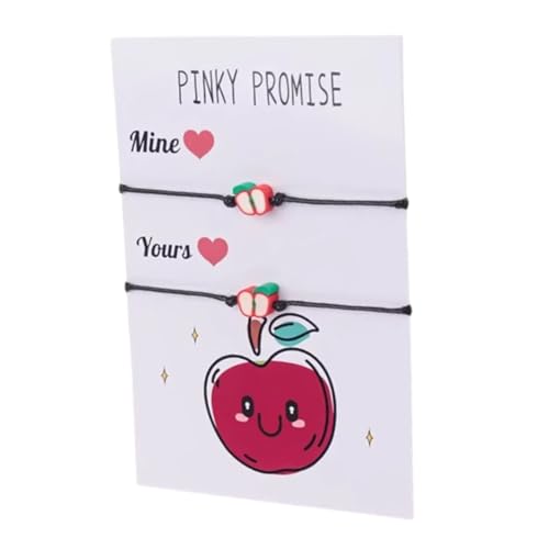 Freundschaftsarmbänder Apfel - Pärchen Armbandänder - Freundschaftsarmbänder Set 2 Stück - Geschenk für Freunde, Pärchengeschenk - Geschenkidee Armband - Pinky Promise von Tindo